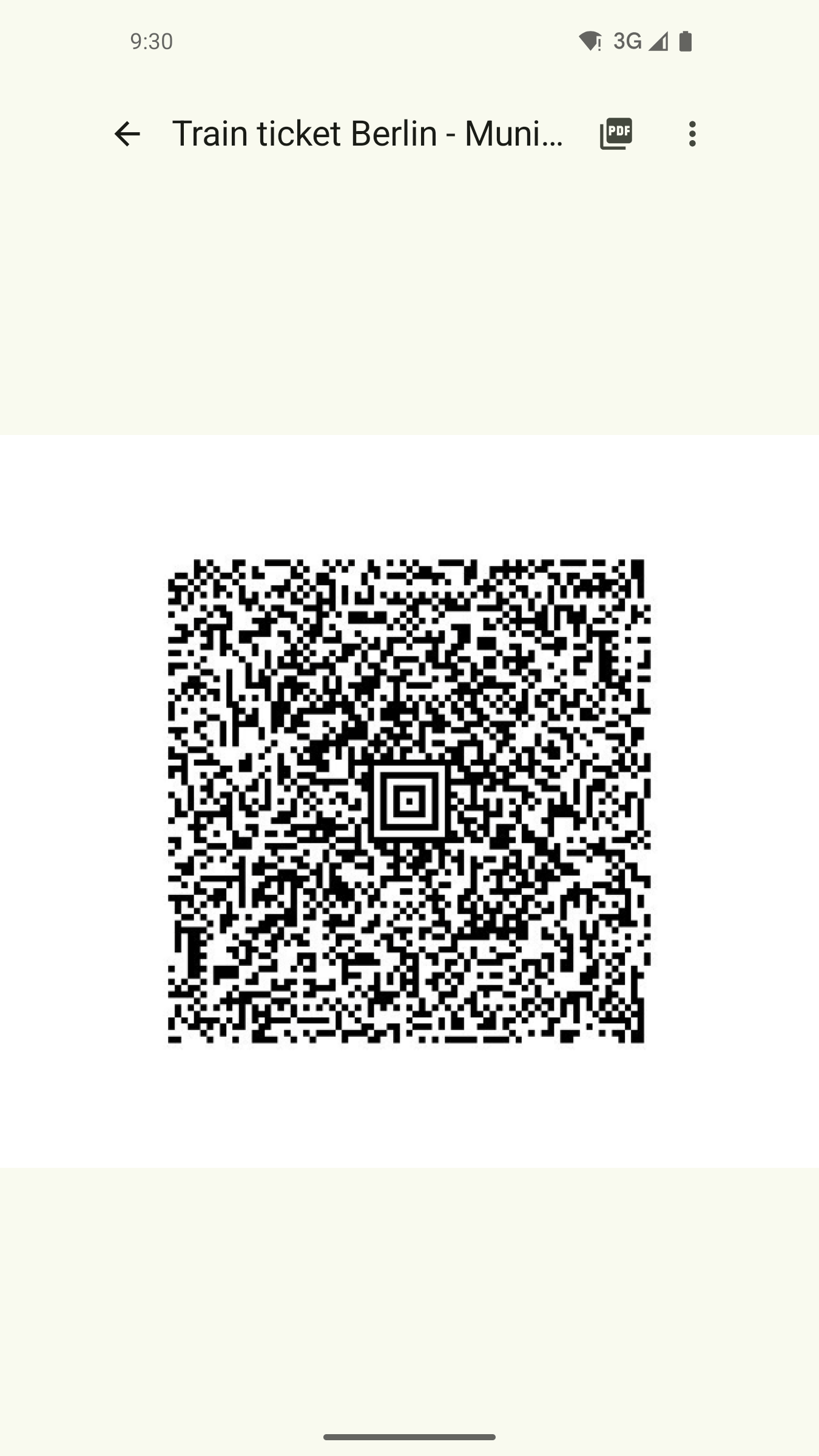 Barcode in fullscreen
