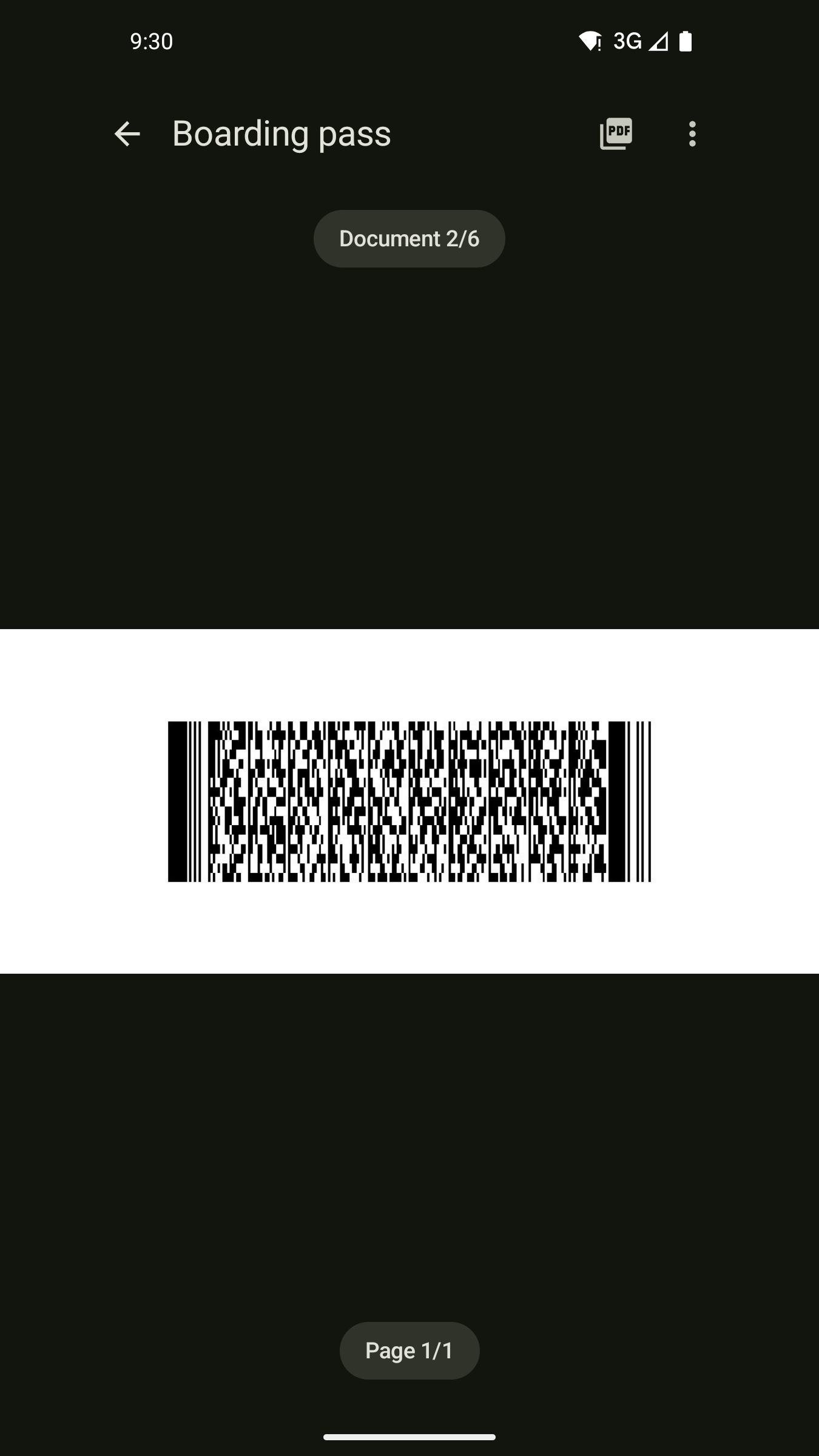 Barcode in dark mode